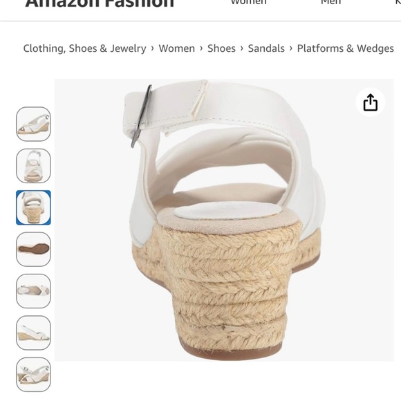 Easy Street White Espadrille Slingback Wedges - Picture 10 of 10